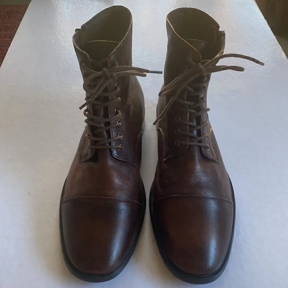 PathFinder Men’s Brown Lace Up/ Zippered Leather Boots Size 43
